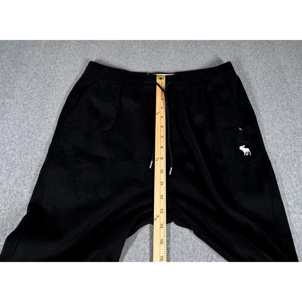 Abercrombie & Fitch Men's Soft Sweatpants‎ Cinch Black Fleece XXL 2XL NWT